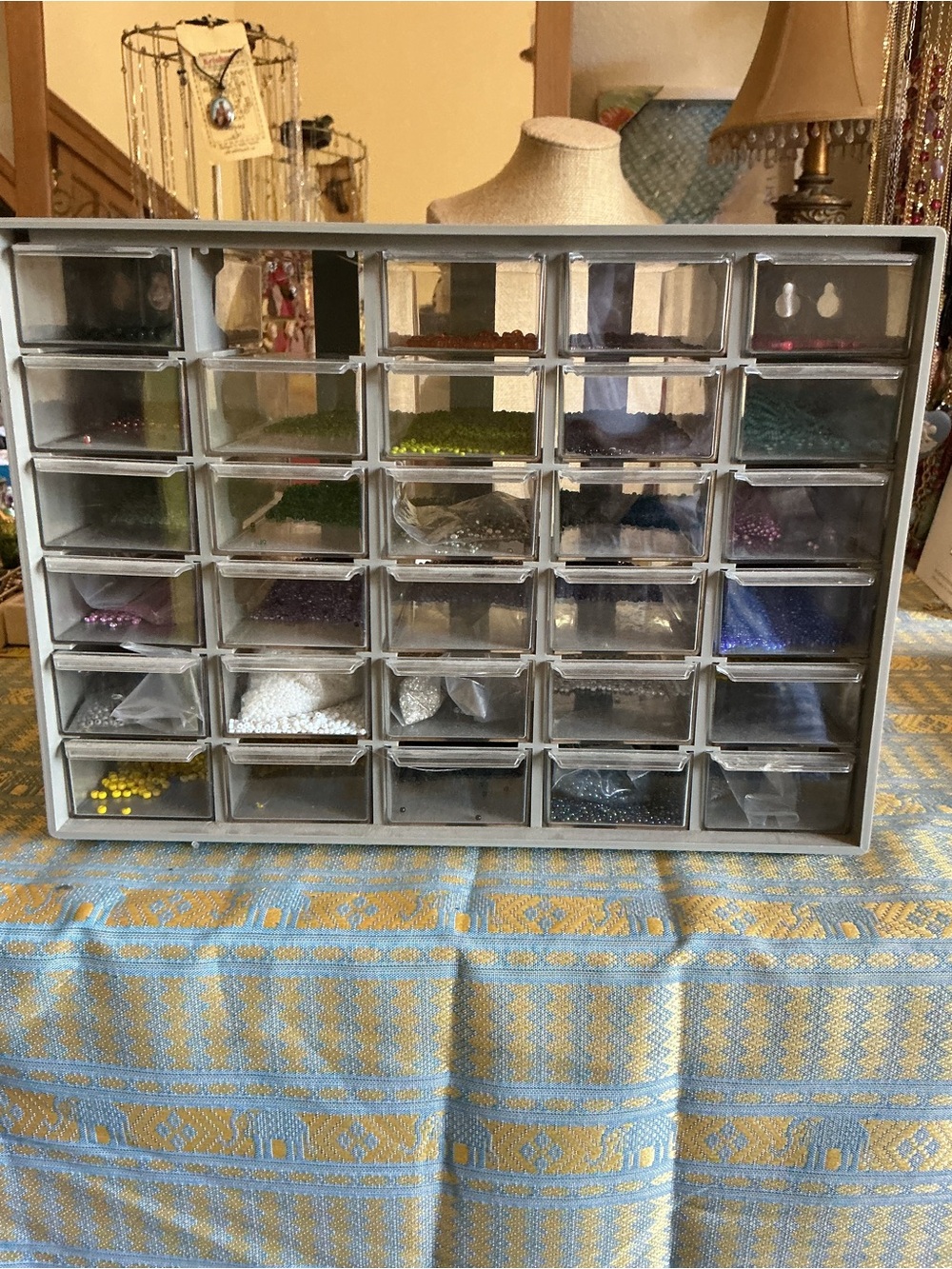 Akro Mils Vintage Gray 30-Drawer Organizer w/ Seed Beads